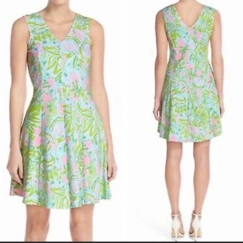Lilly Pulitzer Dahlia Fit & Flare Coconut Jungle Size M Sleeveless - Picture 2 of 7